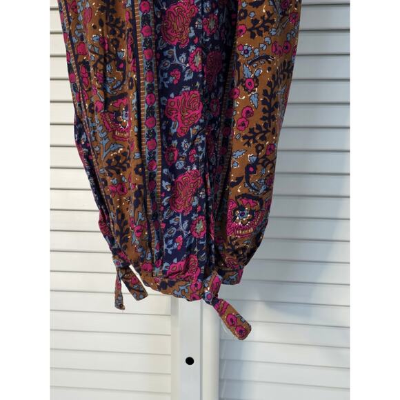 Haute Hippie Harem Pants Wide Leg Boho Elastic Waist Tie Cuff Size Large Pink Br - Picture 4 of 9